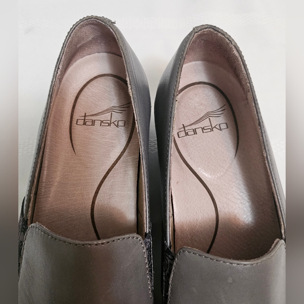 Dansko Jessica Women's Clog Size 39(Us 8.5-9 ) Gray Leather Slip On Wedge Shoes - Picture 7 of 10